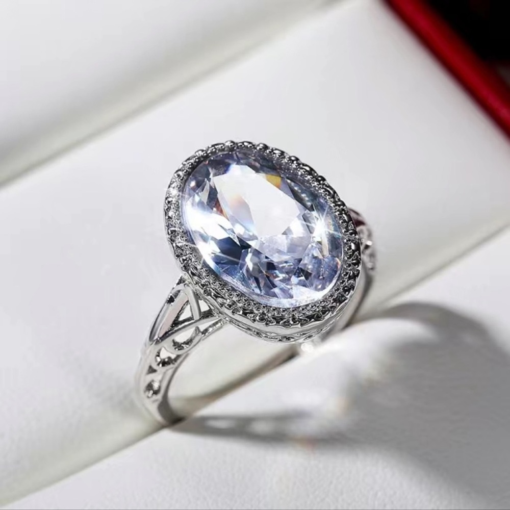 New S925 Sterling Silver Handmade Tanzanite Zoisite Crystal Celtic Floral Ring - Picture 3 of 16